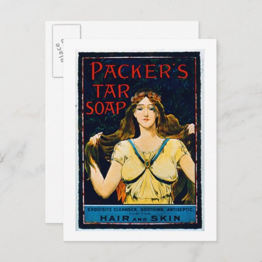 Carte Postale Affiche publicitaire 'Packer's Tar Soap' (couleur  (Devant / Derrière)