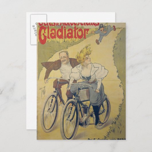 Carte Postale Affiche publicitaire Vélos Gladiator (Devant / Derrière)
