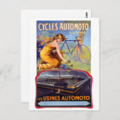 Carte Postale Affiche publicitaire Vintage Automoto Cycles 1914 (Devant / Derrière)