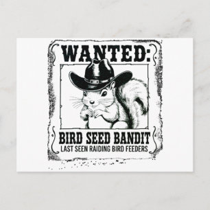 Carte Postale Affiche recherchée pour écureuil drôle Bandit de