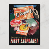Carte Postale Affiche rétro de l'espace - Découverte de l'exopla (Devant)