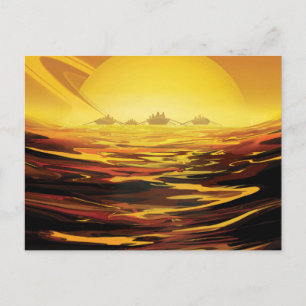 Carte Postale Affiche rétro de l'espace - Titan, la plus grande 