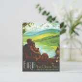 Carte Postale Affiche rétro de voyage spatial - Une mission de s (Debout devant)