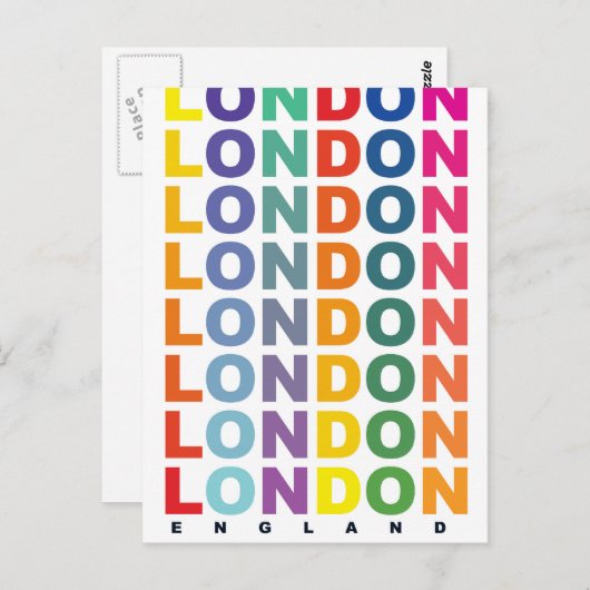 Carte Postale Affiche Retro London Angleterre (Devant / Derrière)