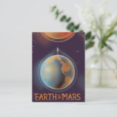 Carte Postale Affiche Rétro Sci-fi Terre Mars (Debout devant)