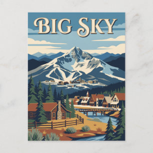 Carte Postale Affiche Rétro Vintage Big Sky Montana Alpine