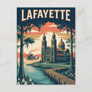 Carte Postale Affiche Rétro Vintage de Lafayette Louisiane Bayou