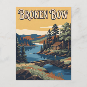 Carte Postale Affiche Rétro Vintage du Lac Broken Bow Oklahoma