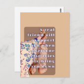 Carte Postale Affiche rétro VRAIE AMITIÉ Dame et sa Tortoise (Devant / Derrière)