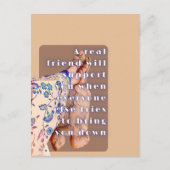 Carte Postale Affiche rétro VRAIE AMITIÉ Dame et sa Tortoise (Devant)