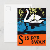 Carte Postale Affiche S pour Cygne (Devant / Derrière)