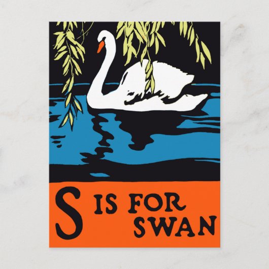 Carte Postale Affiche S pour Cygne (Devant)