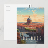 Carte Postale Affiche Toulouse - France - illustration (Devant / Derrière)