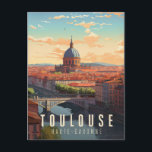 Carte Postale Affiche Toulouse - France - illustration<br><div class="desc">Toulouse est une commune du sud-ouest de la France, chef-lieu de la région Occitanie, préfecture du département de la Haute-Garonne, et siège de Toulouse Métropole.</div>