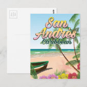 Carte Postale Affiche touristique de l'île de San Andrés (Devant / Derrière)