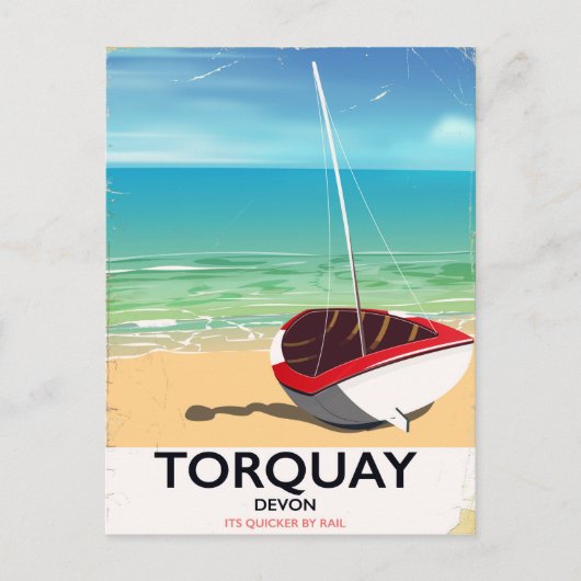 Carte Postale Affiche touristique vintage Torquay Devon (Devant)