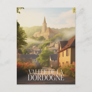 Carte Postale Affiche - Vallée de la dordogne - 24 - illustratio