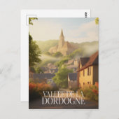 Carte Postale Affiche - Vallée de la dordogne - 24 - illustratio (Devant / Derrière)