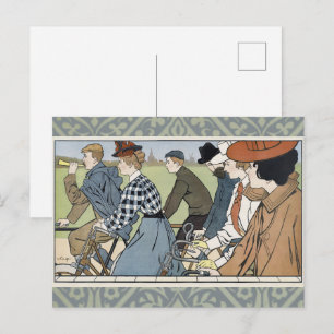 Carte Postale Affiche vintage de cyclisme Art Nouveau de bicycle