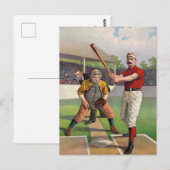 Carte Postale Affiche vintage de joueurs de baseball (Devant / Derrière)