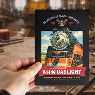 Carte Postale Affiche vintage de la locomotive à vapeur SP GS-4