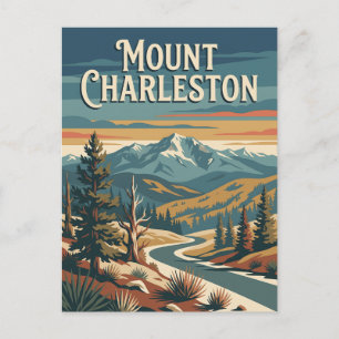 Carte Postale Affiche vintage de la montagne de Charleston Nevad