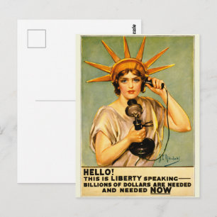 Carte Postale Affiche vintage de la Première Guerre mondiale Bon