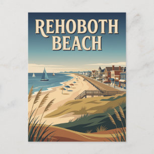 Carte Postale Affiche vintage de la promenade de Rehoboth Beach