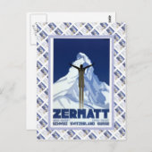 Carte Postale Affiche vintage de Raulway de Suisse, Zermatt (Devant / Derrière)