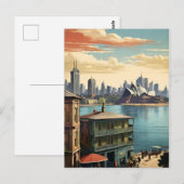 Carte Postale Affiche vintage de Sydney (Devant / Derrière)