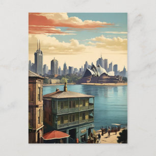 Carte Postale Affiche vintage de Sydney