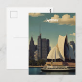 Carte Postale Affiche vintage de Sydney (Devant / Derrière)