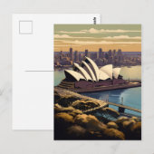 Carte Postale Affiche vintage de Sydney (Devant / Derrière)