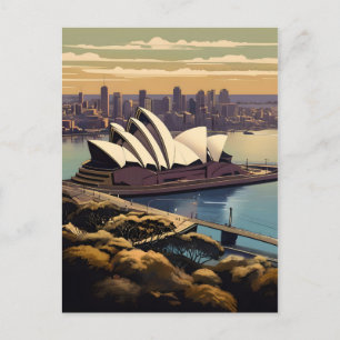 Carte Postale Affiche vintage de Sydney