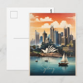 Carte Postale Affiche vintage de Sydney (Devant / Derrière)