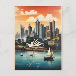 Carte Postale Affiche vintage de Sydney