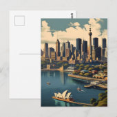 Carte Postale Affiche vintage de Sydney (Devant / Derrière)