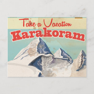 Carte Postale Affiche vintage de vacances Karakoram