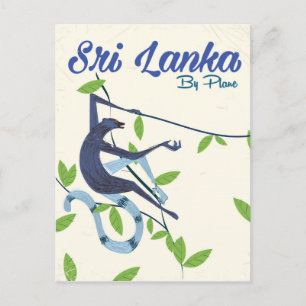 Carte Postale Affiche vintage de vacances pour singe du Sri lank