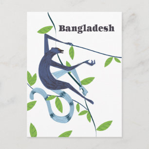 Carte Postale Affiche vintage de vacances Singe du Bangladesh