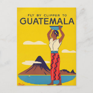 Carte Postale Affiche vintage de voyage aérien au Guatemala Clip