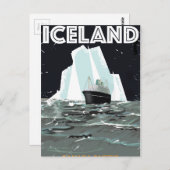 Carte Postale Affiche vintage d'Islande (Devant / Derrière)
