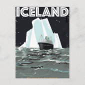 Carte Postale Affiche vintage d'Islande (Devant)