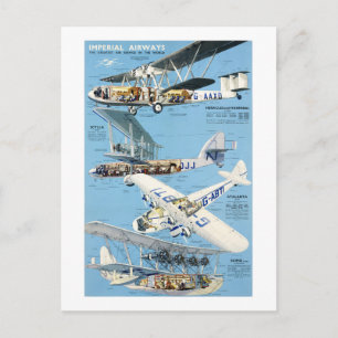 Carte Postale Affiche vintage Imperial Airways Planes Angleterre
