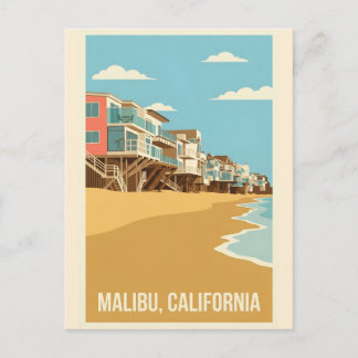 Carte Postale Affiche Vintage Malibu California