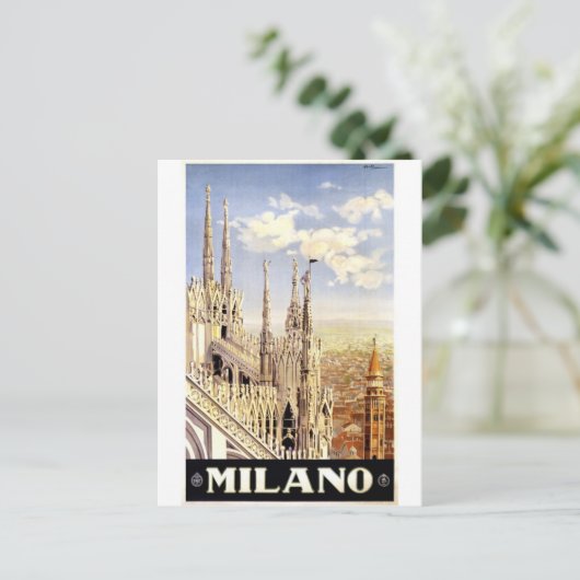 Carte Postale affiche vintage-milano-voyage. (Debout devant)