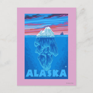 Carte Postale Affiche Vintage voyage AlaskaIceberg