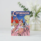 Carte Postale Affiche Vintage voyage de Copenhague restaurée (Debout devant)