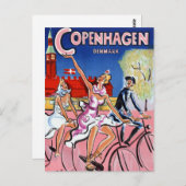 Carte Postale Affiche Vintage voyage de Copenhague restaurée (Devant / Derrière)