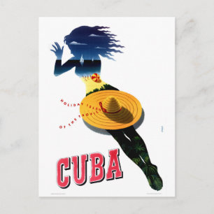 Carte Postale Affiche Vintage voyage de Cuba restaurée